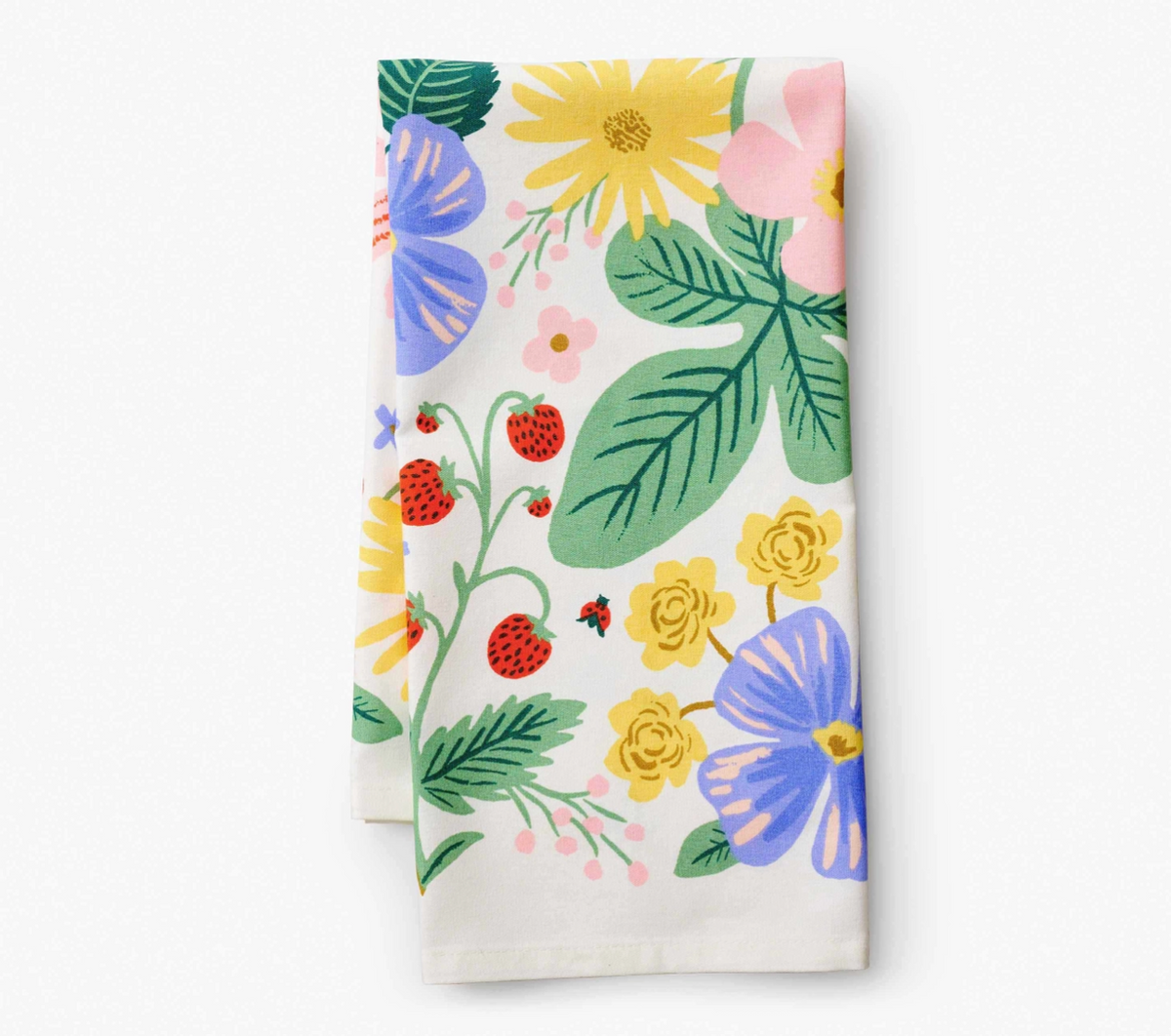 WH Hostess Cotton Tea Towel  Floral Block Print - WH Hostess