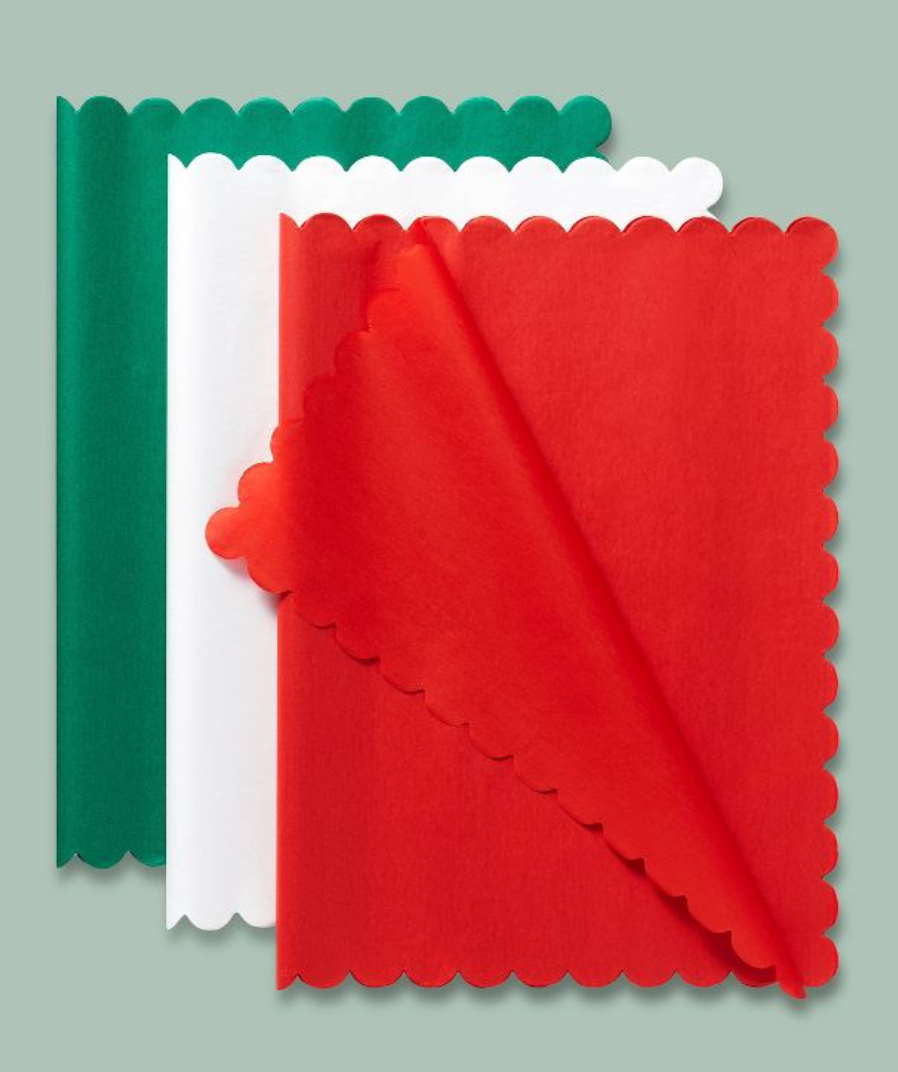 Red, White, Green Scalloped Tissue Paper – the blue béret