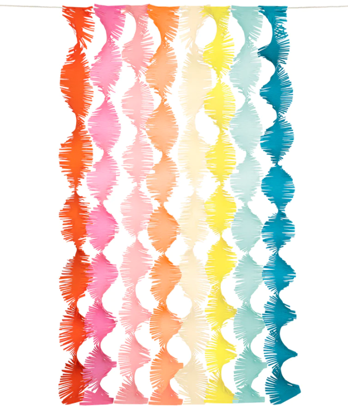 DIY Rainbow Watercolor Crepe Paper Backdrop