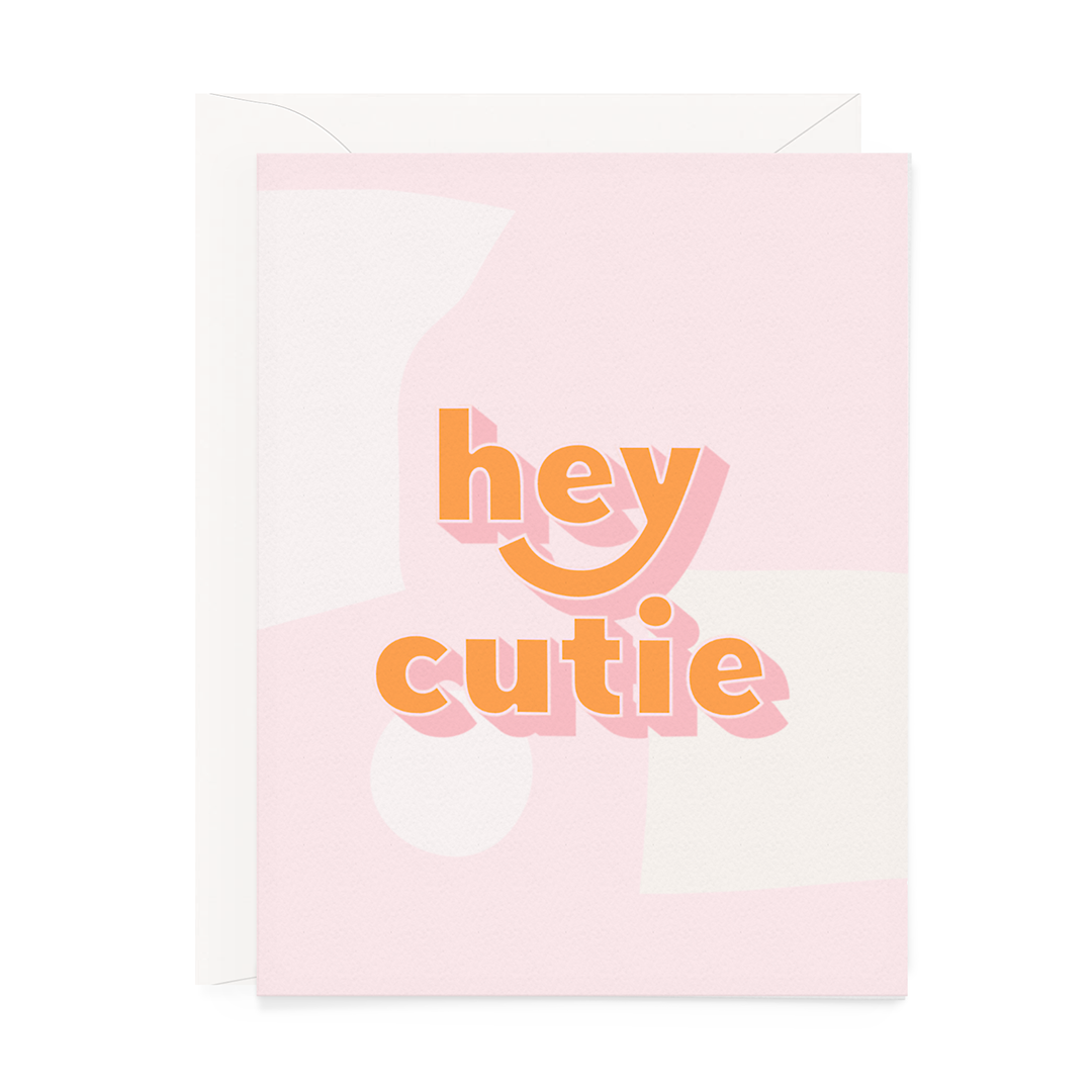 Hey Cutie Greeting Card - Pink & Orange – the blue béret