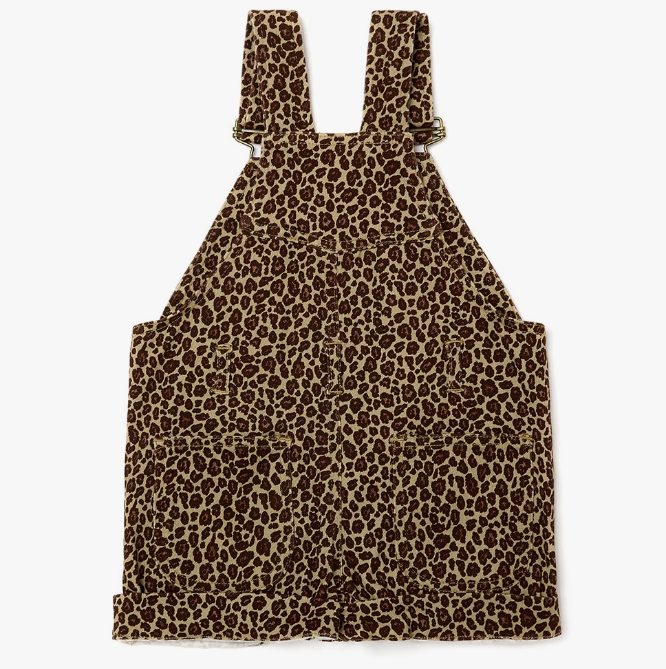 Leopard Print Overall Shorts Dotty Dungarees