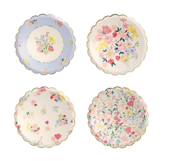 Floral Garden Paper Plates – Pop Balloon Bar + Party