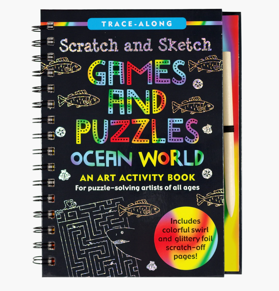 Comes With A Wooden Pen, Cartoon Colorful Scratch Drawing Book For