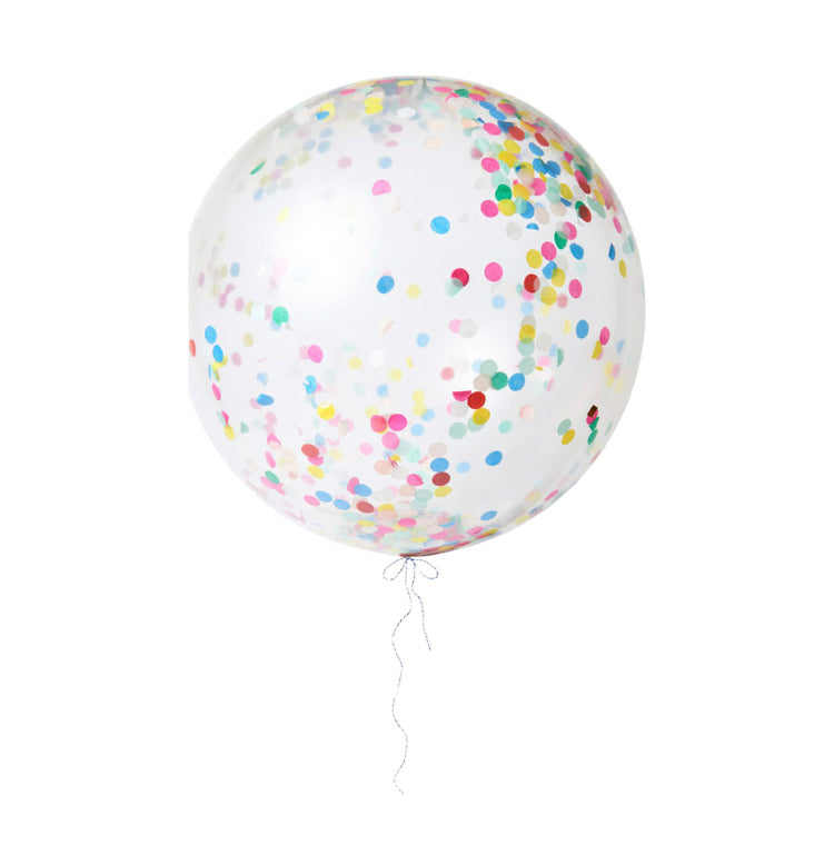 Jumbo Confetti Balloon & Tassel Tail - Cotton Candy (Baby Shower)