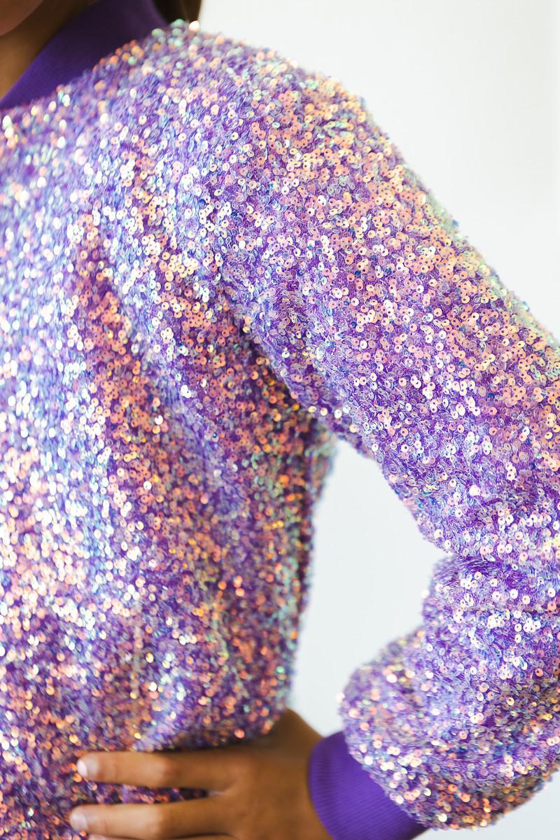 Purple Sequin Jacket the blue beret