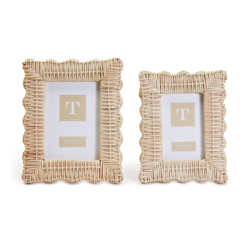 Shiraleah Mansour Chevron Ivory and Wood 4X6 Picture Frame, Multi